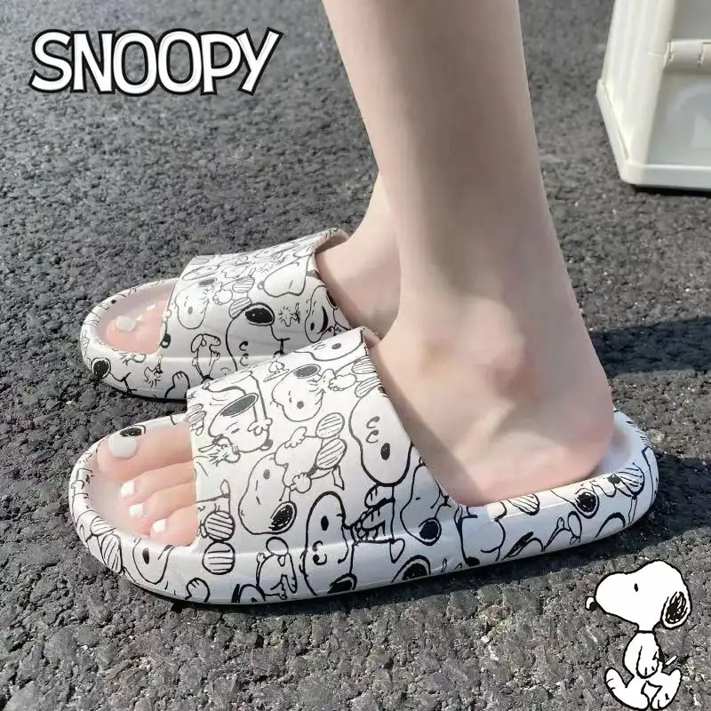 Snoopy รองเท้าแตะพื้นสูงกันลื่นลายการ์ตูน