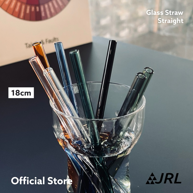 (16/18/20cm) หลอดแก้ว ทนความร้อน 150c ชนิดตรง สำหรับดูดน้ำ เลือกได้ 9 สี