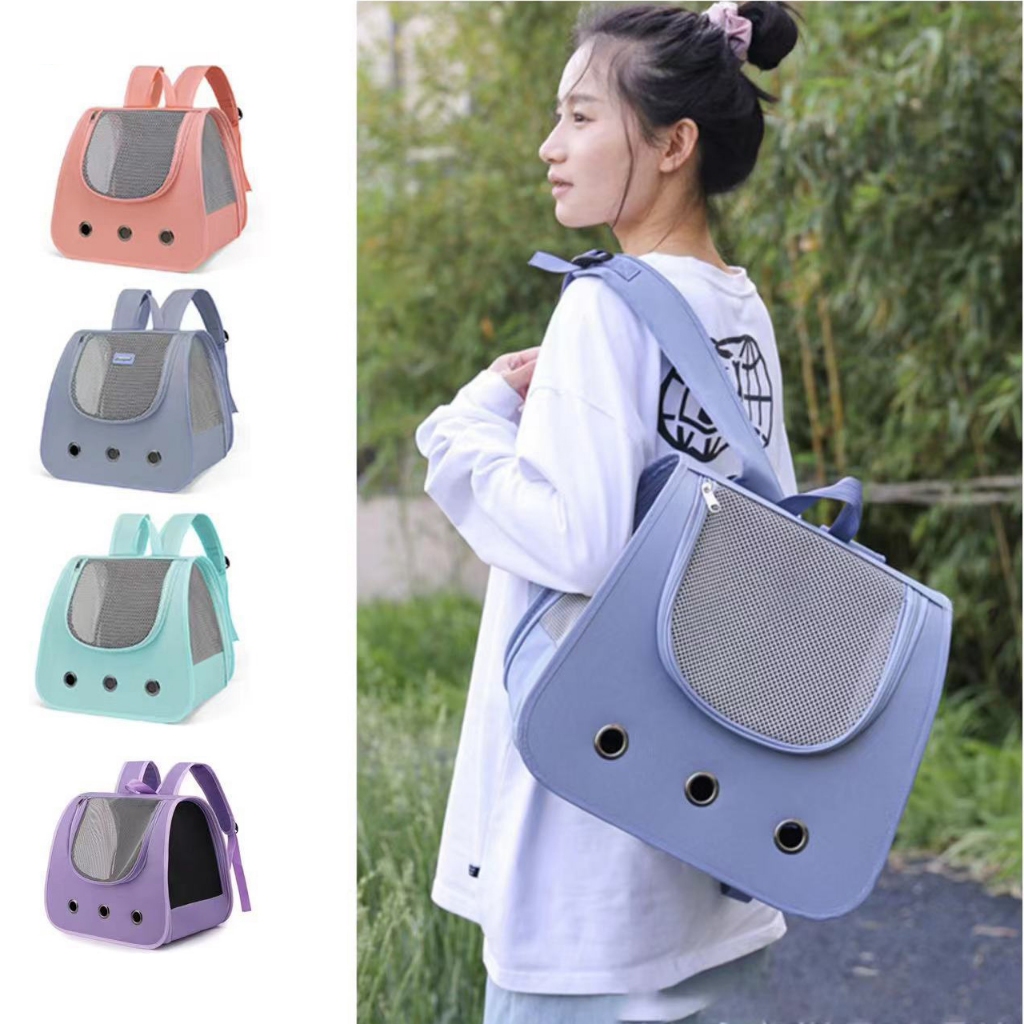 กระเป๋าเป้ใส่สัตว์เลี้ยง สามารถพกพาไปได้ทุกที่ มีตะข่ายตะบายอากาศอย่างดี