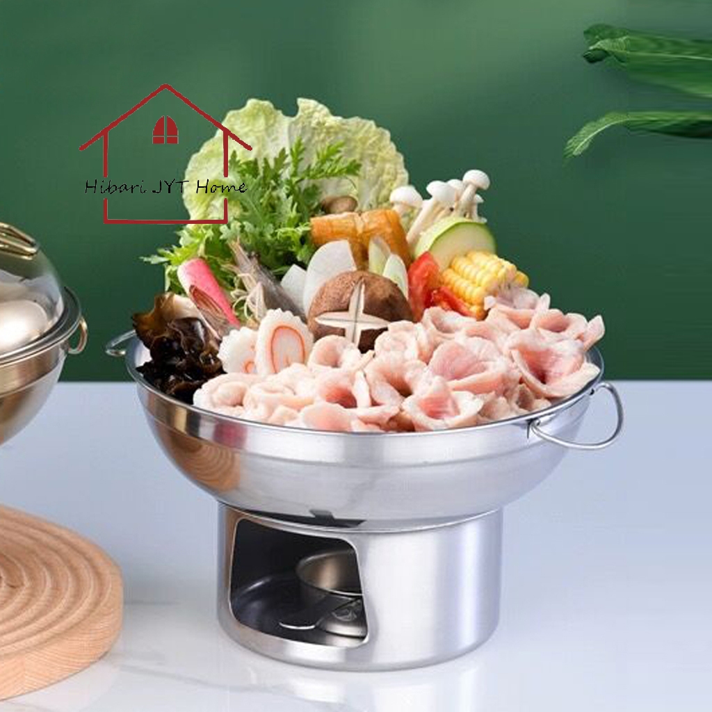 HIBARI หม้อไฟ หม้อต้มยำ สแตนเลส  แบบมีปล่อง ไม่มีปล่อง 20CM. รูปที่ 8