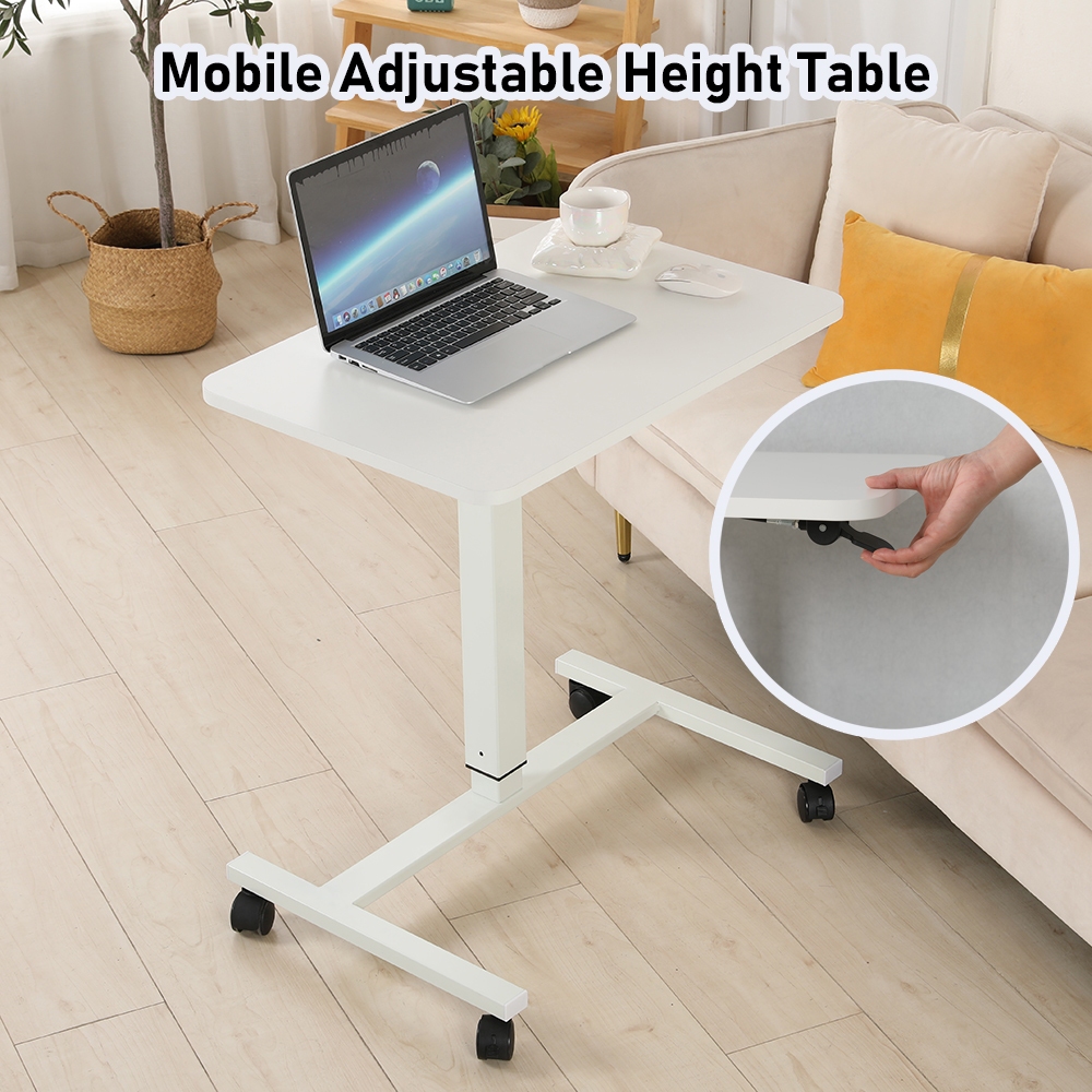 Height Adjustable Laptop Table 71CM Small Desk Mobile Standing Table Lectern Easy Assembly WheeledHeight Adjustable Lapt