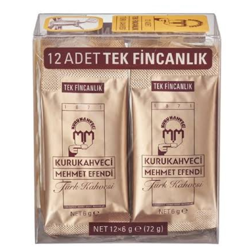 (พร้อมจัดส่ง) กาแฟตุรกีคั่วบด 6gr x 12 แพค แบรนด์ Mehmet Efendi