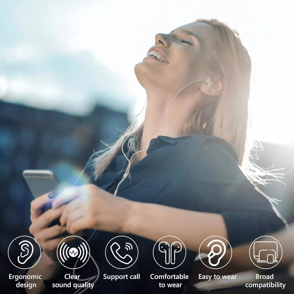 SANMAX หูฟัง 3.5mm ไมโครโฟนในตัว เสียงที่ชัดเจน เหมาะสำหรับ phone 5 6 7 8 x 11 12 13 14 ต้องใช้บลูทูธ รับประกัน1ปี thumbnail 6