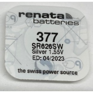 Renata 377 ถ่านกระดุม, SR626SW 1.55V 1 ก้อน ของใหม่ ของแท้
