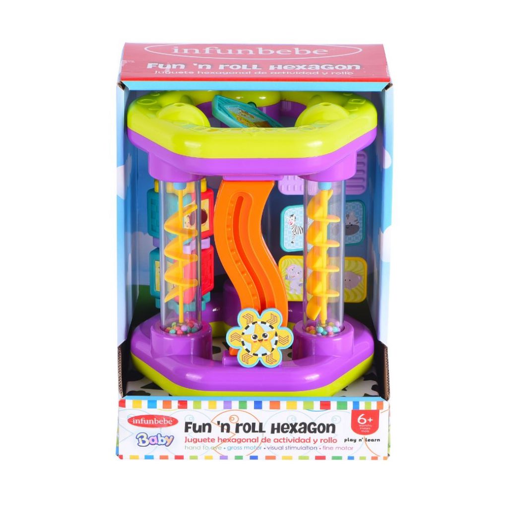 Wel-B x Infunbebe Fun n roll hexagon  (ของเล่นแสนสนุก ทรงหกเหลี่ยม) - ของเล่น ของเล่นเด็ก เสริมสร้างพัฒนาการ