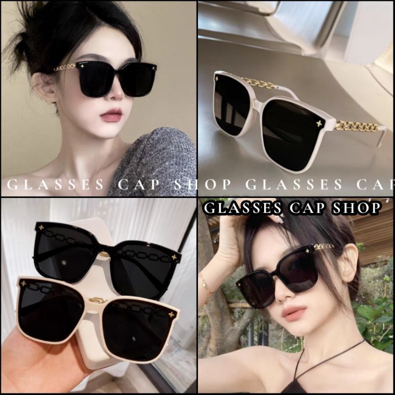 New Item แว่นตาแฟชั่น แว่นตากันแดด ทรงเหลี่ยมขาโซ่ รุ่นล่าสุด [มีสินค้าพร้อมส่งในไทย ]