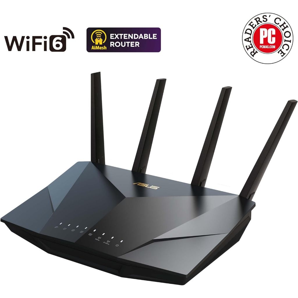 Router ASUS (RT-AX5400) Wireless AX5400 Dual band Gigabit Wi-Fi 6 - 3 YEARS