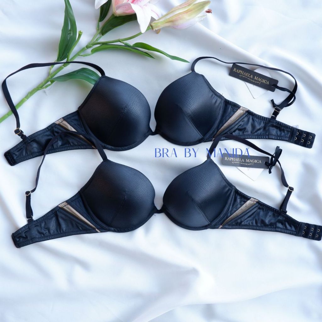 Raphaela magica - RB079 ชุดชั้นใน แบรนด์ขายต่างประเทศ ชุดชั้นในสไตล์หนัง มีโครง ฟองน้ำหนาเล็กน้อย รา