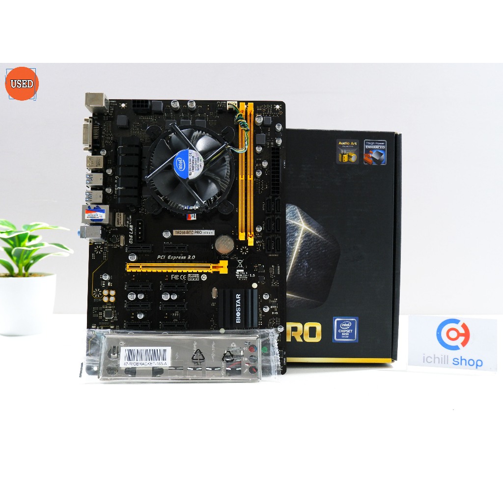 ชุดซีพียูพร้อมเมนบอร์ด CPU : INTEL CELERON G3930 + MB : BIOSTAR TB250-BTC PRO P12573