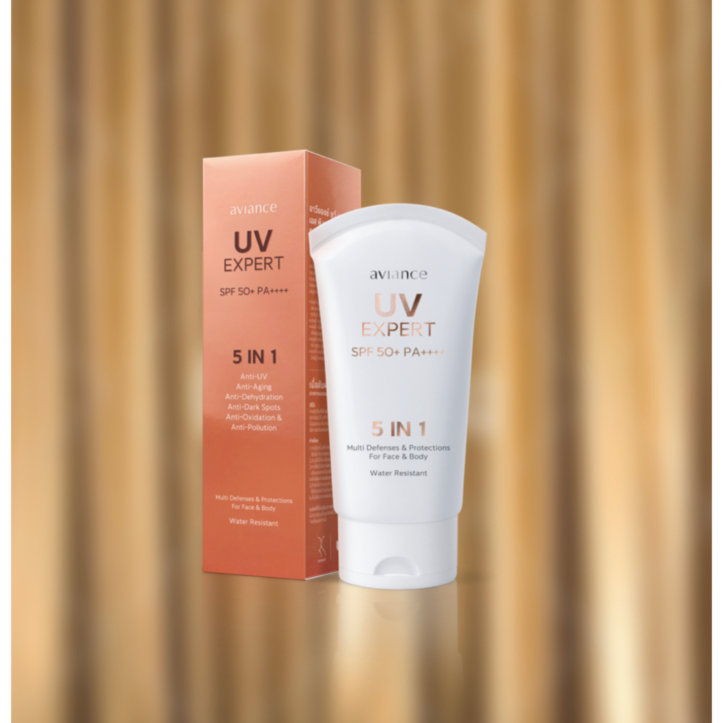 โปรโมชั่น เซรั่มกันแดด 5 อิน 1 ยูวี เอกซ์เพิร์ท อาวียองซ์ ครีมกันแดด Aviance 5 IN 1 UV EXPERT SPF 50+ PA++++ ขนาด 60 ml