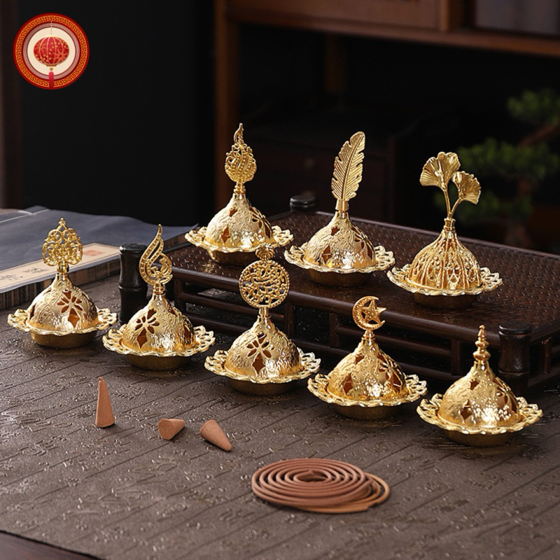 🏆 ถ้วยจุดกำยาน สีทองอร่าม หรูหรา