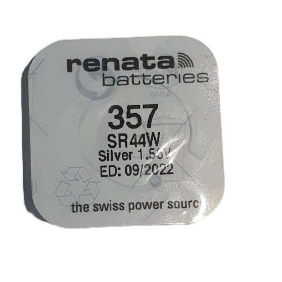 Renata SR44W , 357ถ่านกระดุม  1.55V จำนวน 1ก้อน ของใหม่ ของแท้