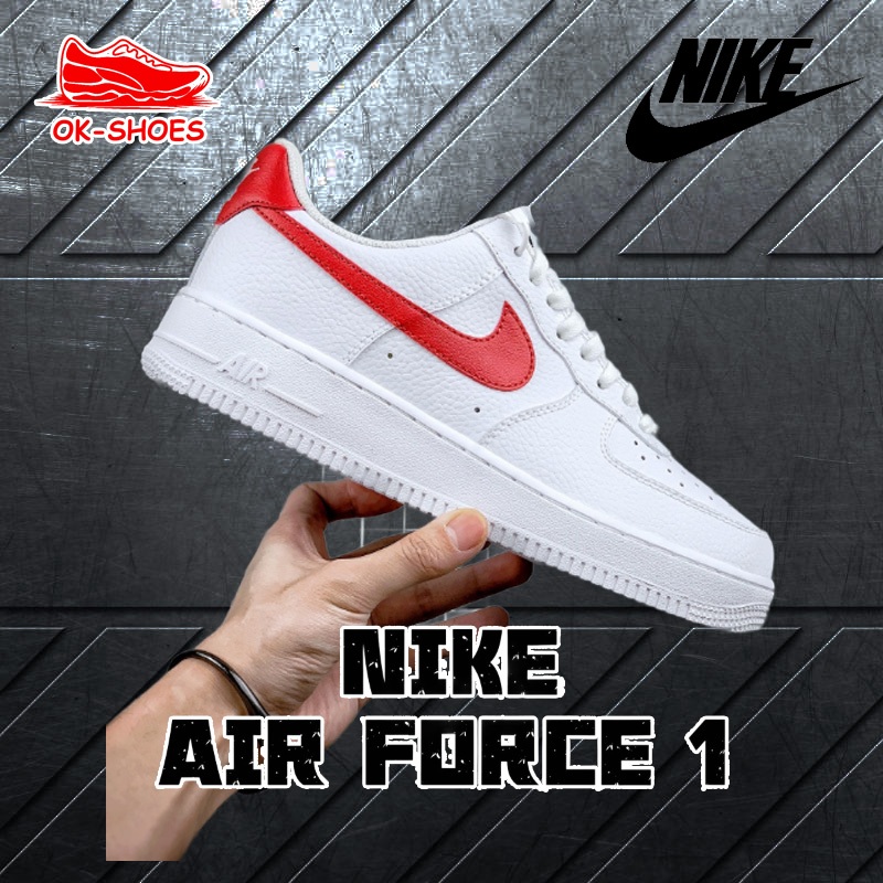 ส่งฟรี NIKE Air Force 1 '07 Low Classic white red