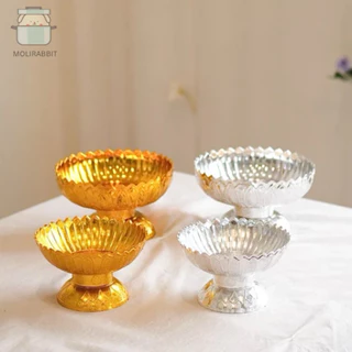 พานบัวหลวง 14-16 cm สีเงิน สีทอง