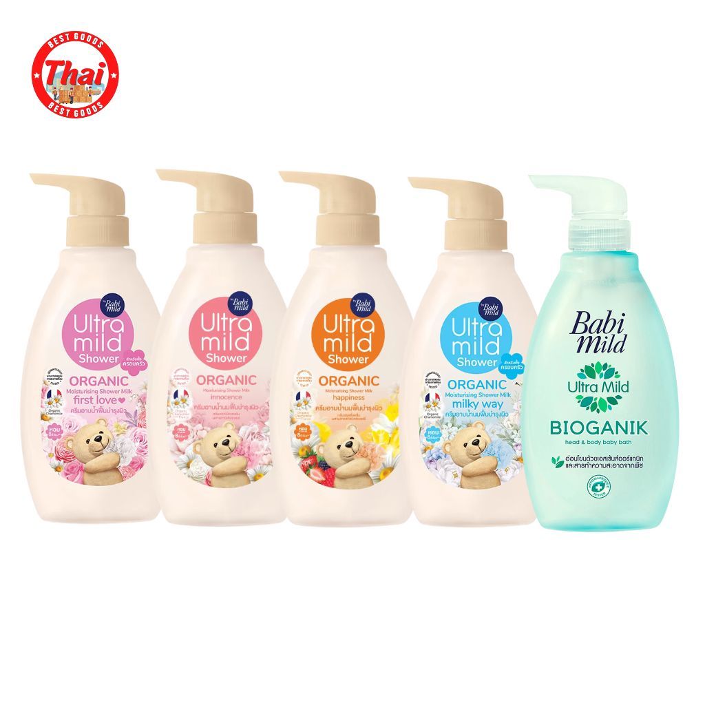 อัลตร้ามายด์ เบบี้มายด์ สบู่เหลว อินโนเซ้นท์ 380 มล.(1ขวด)Ultra Mild Babi Mild Organic Moisturing Shower 380ml (1 pcs )