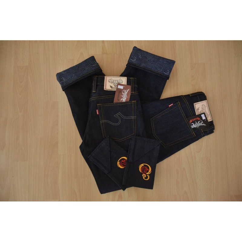 Gupe Jeans14ozกรูปรี14ozผ้าหลังลายน้ำทะเลทรงกะบอกตรงstraight