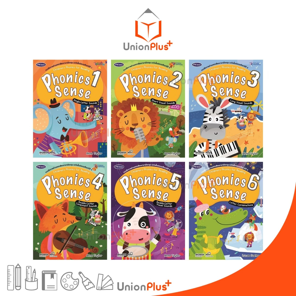 แบบฝึกการอ่านออกเสียง ภาษาอังกฤษ Phonics Sense ป.1 ป.2 ป.3 ป.4 ป.5 ป.6 สำนักพิมพ์ PW. Inter