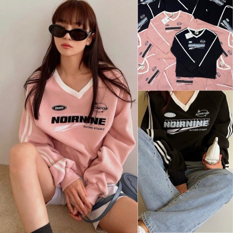 NOIRNINE SWEATER เสื้อสเวตเตอร์แขนยาวสตรีทแบรนด์ดังเกาหลี เนื้อนุ่มรุ่นฮิตที่สุดในตอนนี้