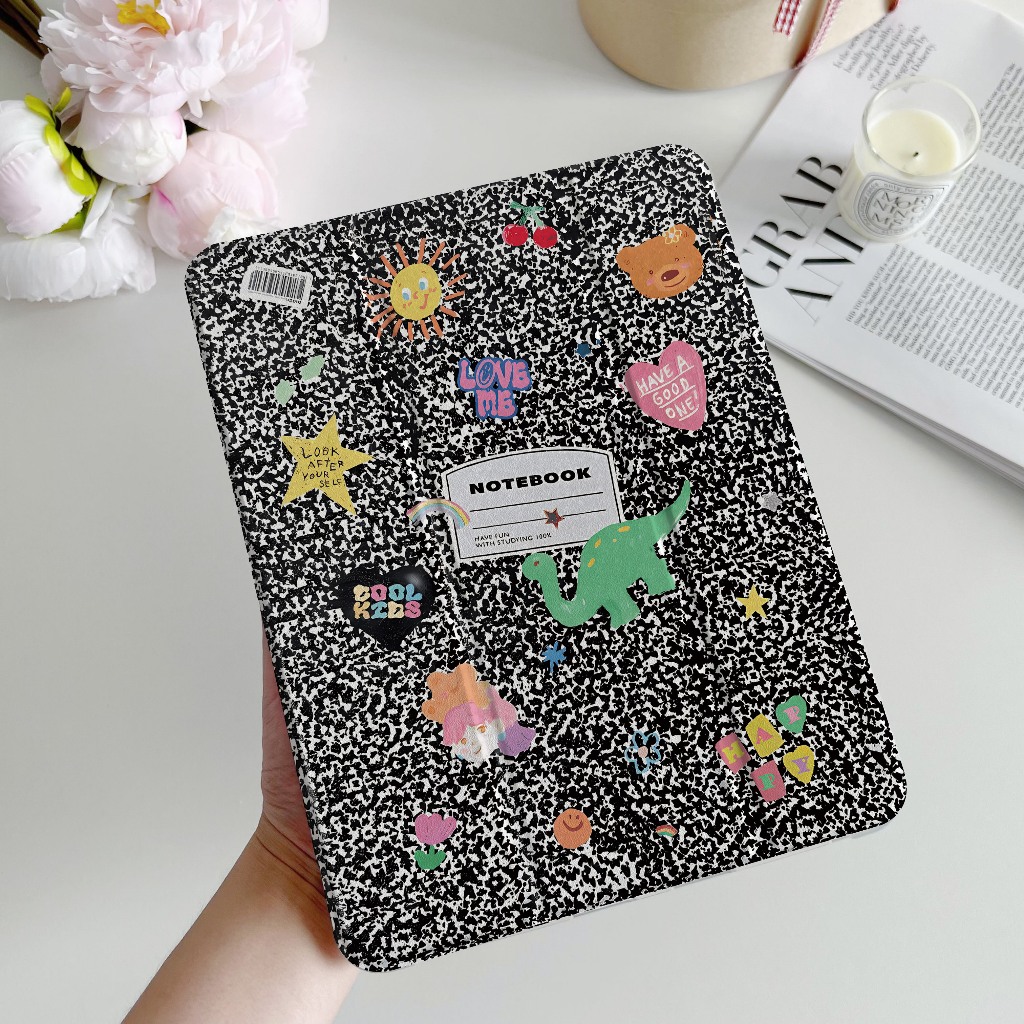 ส่งในพื้นที่ เคสไอแพด Gen9 สมุดบันทึกจุดสีดำ เคสiPad Gen8,Air5/6/4 Case iPad ใส่ปากกาได 11pro2024