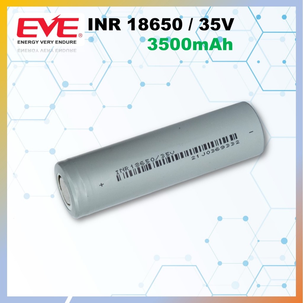 ถ่านชาร์จกำลังสูง EVE 35V ขนาด 18650 3500mah ถ่านชาร์จ Li-ion 3.7V แท้ 100% รุ่นสูงสุดของยี่ห้อ EVE