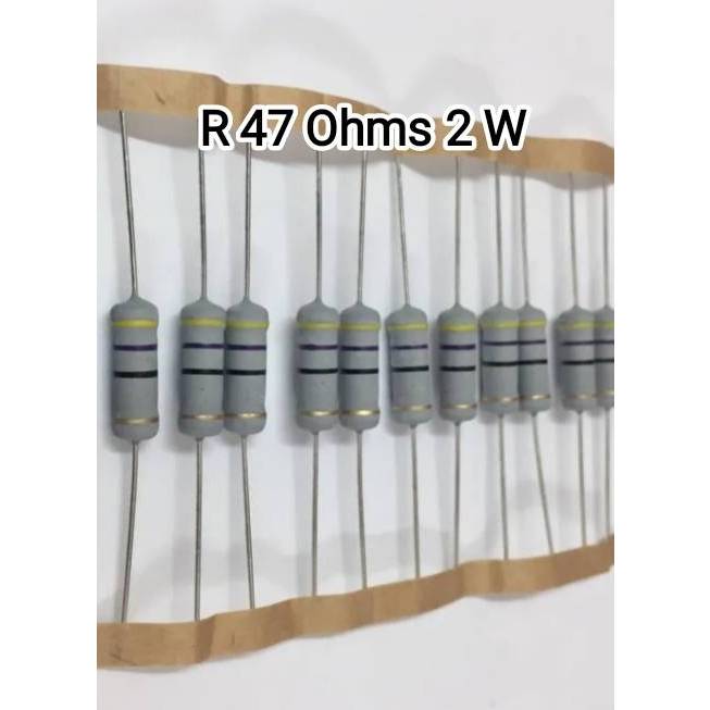 0001205 ตัวต้านทาน 47 โอห์ม 2 วัตต์ Resistors 47 Ohms 2 w 5% (เเพ็ค 5 ตัว)