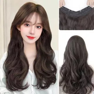 พร้อมส่ง！！ แฮร์พีชผมลอนคลายๆ วิกผมยาว ลอนปลายเข้ารูปกับทรงศรีษะ ยาว 50/60 CM สองสีเป็นทางเลือก ความนิยมของ