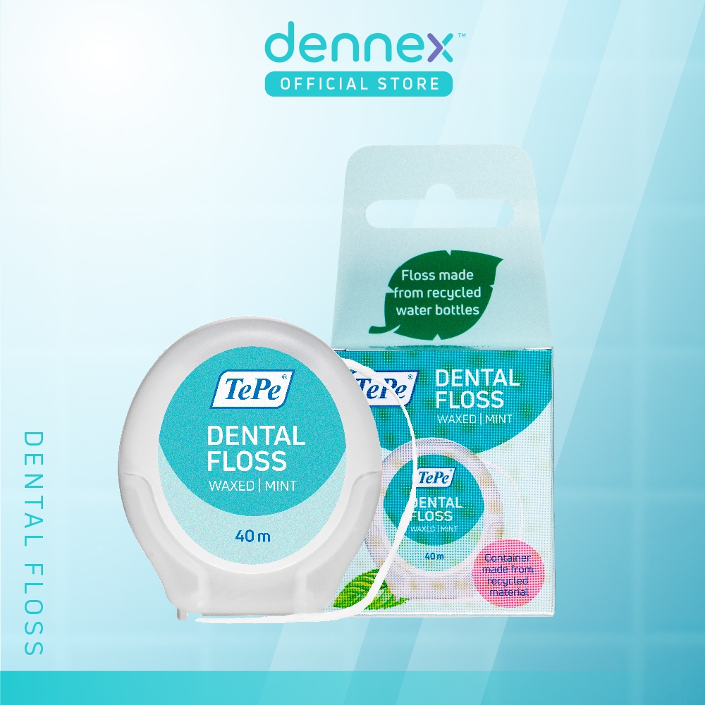 TePe® Dental Floss เทเป เดนทัล ฟอส ไหมขัดฟัน เคลือบแว๊กซ์ มีกลิ่นมิ้นท์ by Dennex