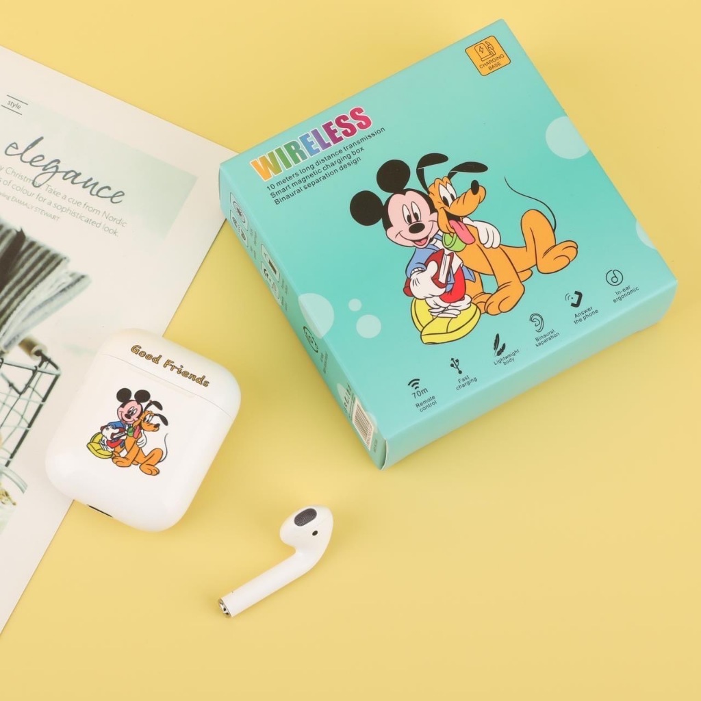 Disney หูฟัง TWS แบบบลูทูธ ลายการ์ตูนน่ารักๆ ไร้สายบลูทูธ 5.3 Stereo HIFI Earphone IPX5 Headset Earbud lOS Android