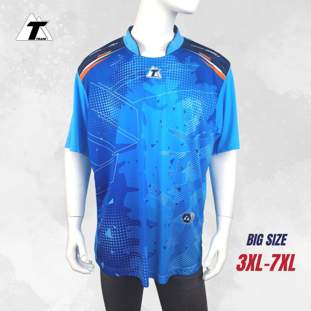 TEAM11 เสื้อกีฬาแขนสั้น ผ้าไมโคร ไซส์ใหญ่พิเศษ 3XL-7XL เสื้อพลัสไซส์ ใส่ได้ทั้งผู้ชาย ผู้หญิง