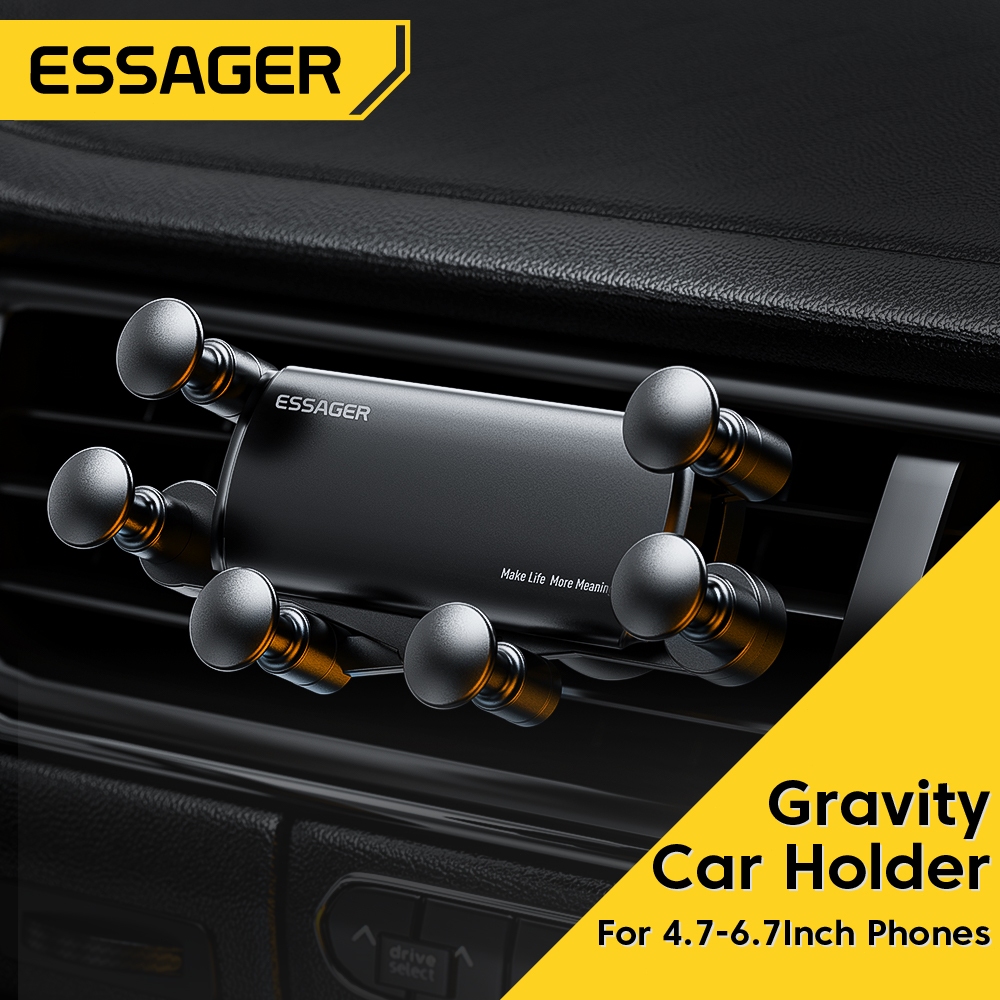 Essager ที่วางโทรศัพท์ในรถขาตั้งในรถแรงโน้มถ่วงช่องแอร์ยืนติดรถยนต์สำหรับ Samsung Xiaomi Huawei โทรศัพท์