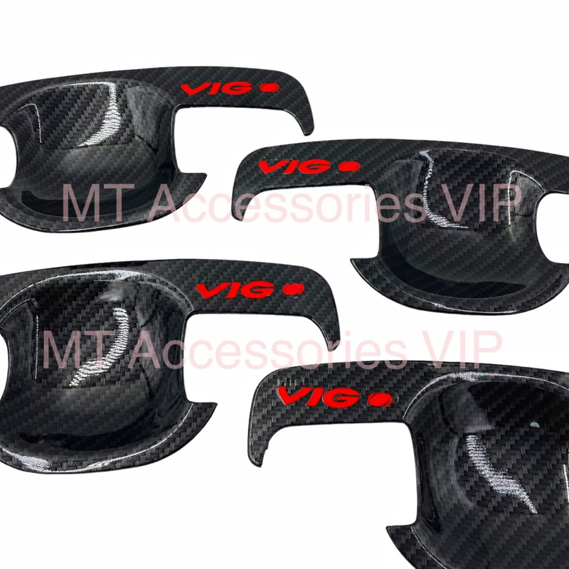 VIGO วีโก้ ใส่ได้ทุกปี เบ้ากันรอย ครอบมือจับ ครอบฝาถัง ลายแคฟล่าโลโก้แดง รุ่น4ประตู เลือกสินค้าในตัวเลือกค่ะ - รูปที่ 2