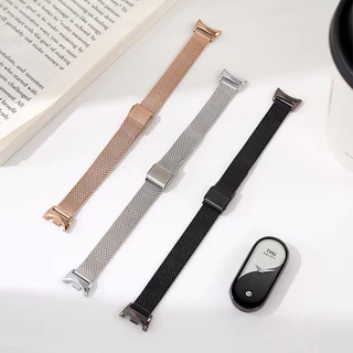สำหรับ Xiaomi Mi Band 10 9 8 สายโลหะสแตนเลส Xiaomi Mi Band 8 สายหัวเข็มขัดสแตนเลส