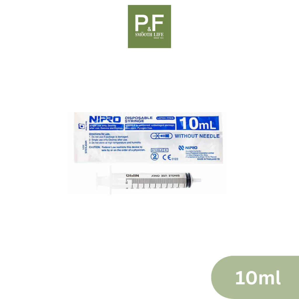 Nipro Syringe ไซริงค์นิโปร ขนาด 10ml  ไซริงค์ป้อนยา ไซริงล้างจมูก หลอดฉีดยา 10 ซีซี