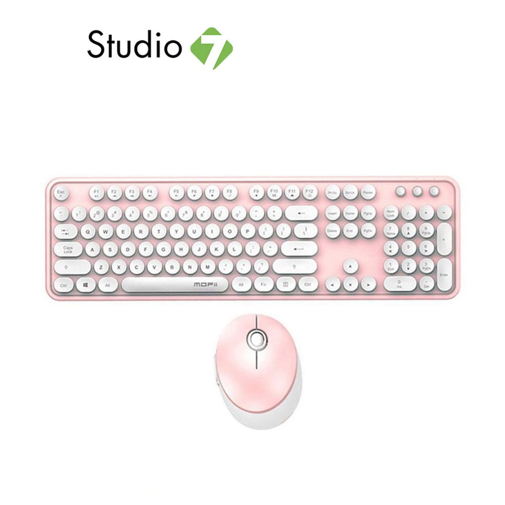เมาส์และคีย์บอร์ดไร้สาย MOFii Wireless Mouse + Keyboard Sweet Pink (TH/EN) By Studio 7