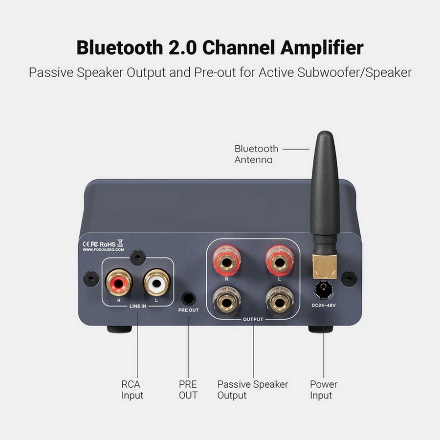 (ประกันศูนย์ไทย) Fosi Audio BT20A Pro เครื่องขยายเสียง Bluetooth Amplifier ขนาดเล็กแต่ทรงพลัง อัพเกรด Op-Amp ได้
