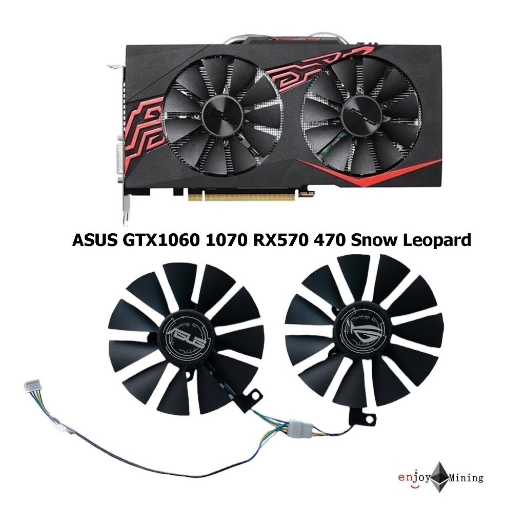 พัดลมการ์ดจอ Asus Radeon RX 470 4GB 570 Mining 580 Travel OC  GTX 1060 1070 Graphics Cooling Fan (FDC10U12S9-C)