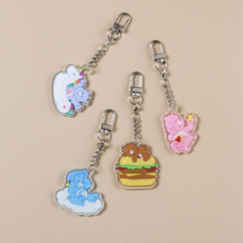 daiso • พวงกุญแจ acrylic care bears 🇰🇷