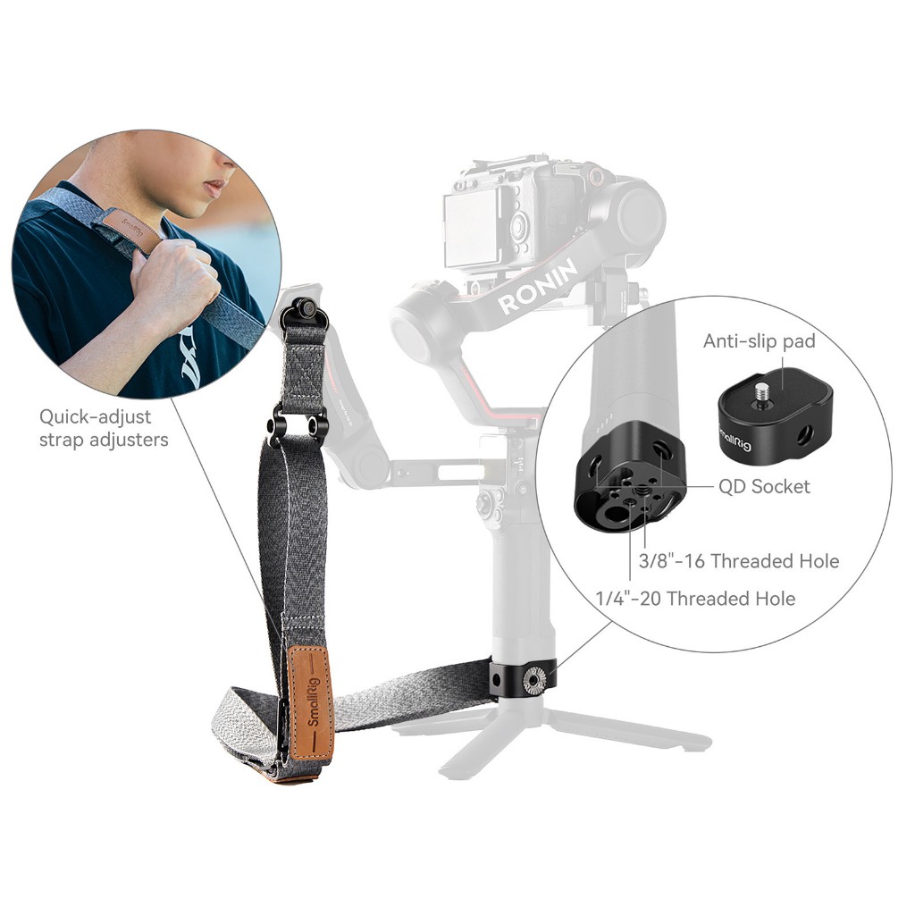 📌ส่งจากไทย📦 SmallRig สายสะพาย DJI RS4 / RS3 / RS2 Shoulder Strap 4118 Gimbal Weight-Reducing  พร้อม Adapter