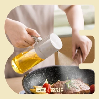 HomeyChoice ขวดแก้วใส่น้ำมัน และเครื่องปรุง Oil dispenser bottle พร้อมหัวฉีดสเปรย์ สำหรับทำอาหาร 2 ขนาด รุ่น 8026 , 8027
