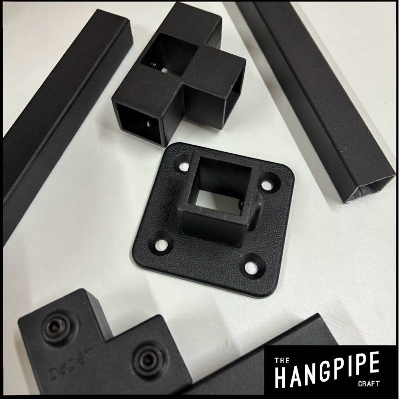 ข้อต่อเหล็กกล่องสีดำ 1x1นิ้ว แบบสวมล็อคน็อตไร้สนิมสวมขันใช้ง่าย25.4 mm ทำจากอลูมิเนียมหล่อ - รูปที่ 4