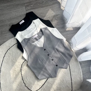 Gak mini top เสื้อกั๊กทรงครอป งานมีซับใน🔥พร้อมส่ง