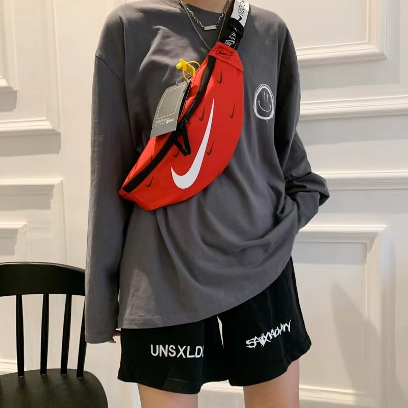 Nikeกระเป๋าคาดเอวกีฬาแฟชั่นลำลองสำหรับบุรุษและสตรีใหม่กระเป๋าคาดหน้าอกอเนกประสงค์ สวยมากพร้อมส่ง