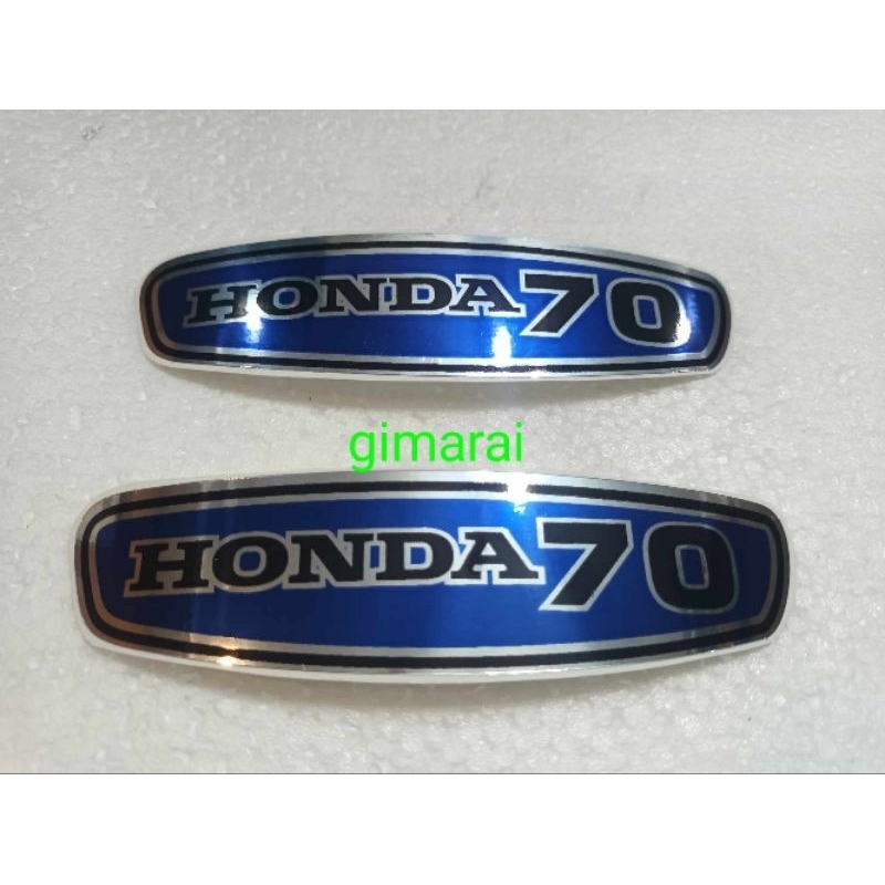 สติ้กเกอร์ฮอนด้า c70 ถังแยกแบบโครเมี่ยมน้ำเงิน