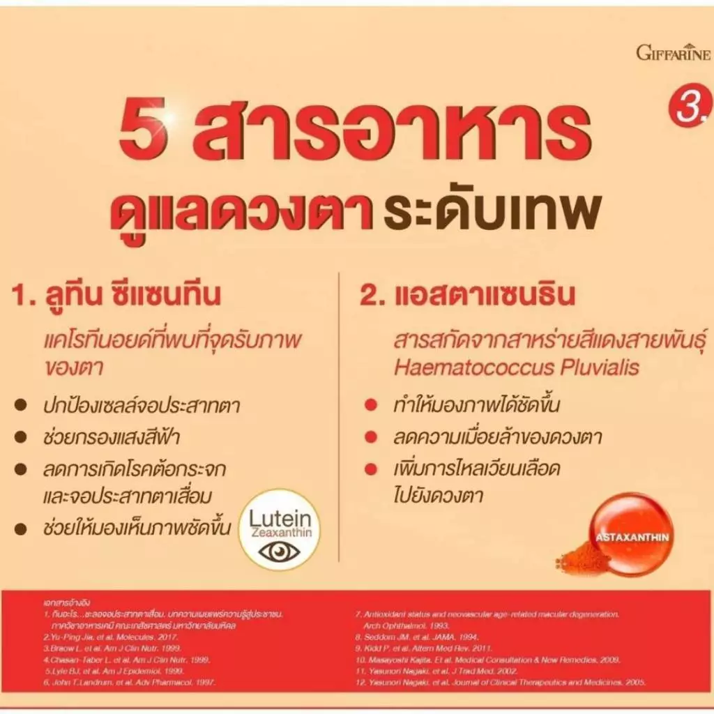 ( ส่งฟรี ) แอลซีวิต กิฟฟารีน วิตามินเอ ลูทีน ซีแซนทีน Lz vit plus A GIFFARINE Vitamin A บำรุงสายตา thumbnail 8
