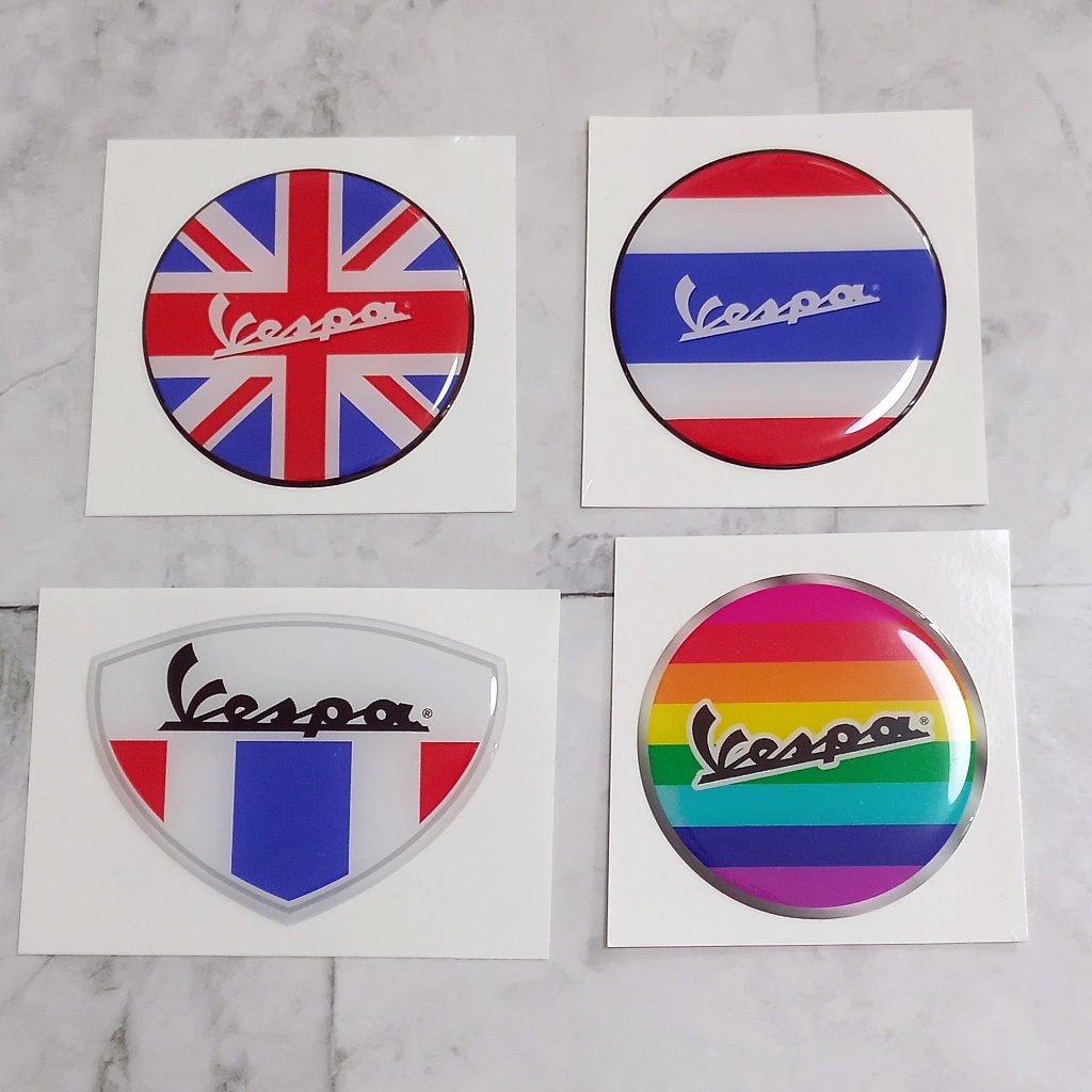 สติ๊กเกอร์เรซิ่นนูน สติกเกอร์ "Sticker" ติดรถเวสป้า Vespa กันน้ำ