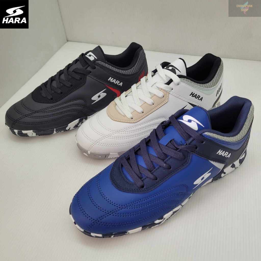 HARA Sports รองเท้าฟุตซอล รุ่น Futsal-X รองเท้าฟุตซอล สีดำ/สีขาว/สีน้ำเงิน รุ่น FS29 SIZE 39-45