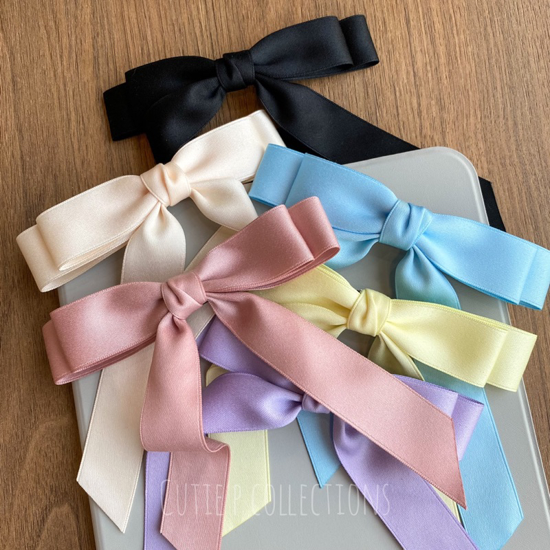 🎀💕ราคาต่อชิ้น 💕🎀 กิ๊บโบว์ติดผม ขนาด13cm แบบสปริง สีพาสเทลคุมโทน ลุคคุณหนูม๊าก งานสวยเป๊ะตรงปกค้า