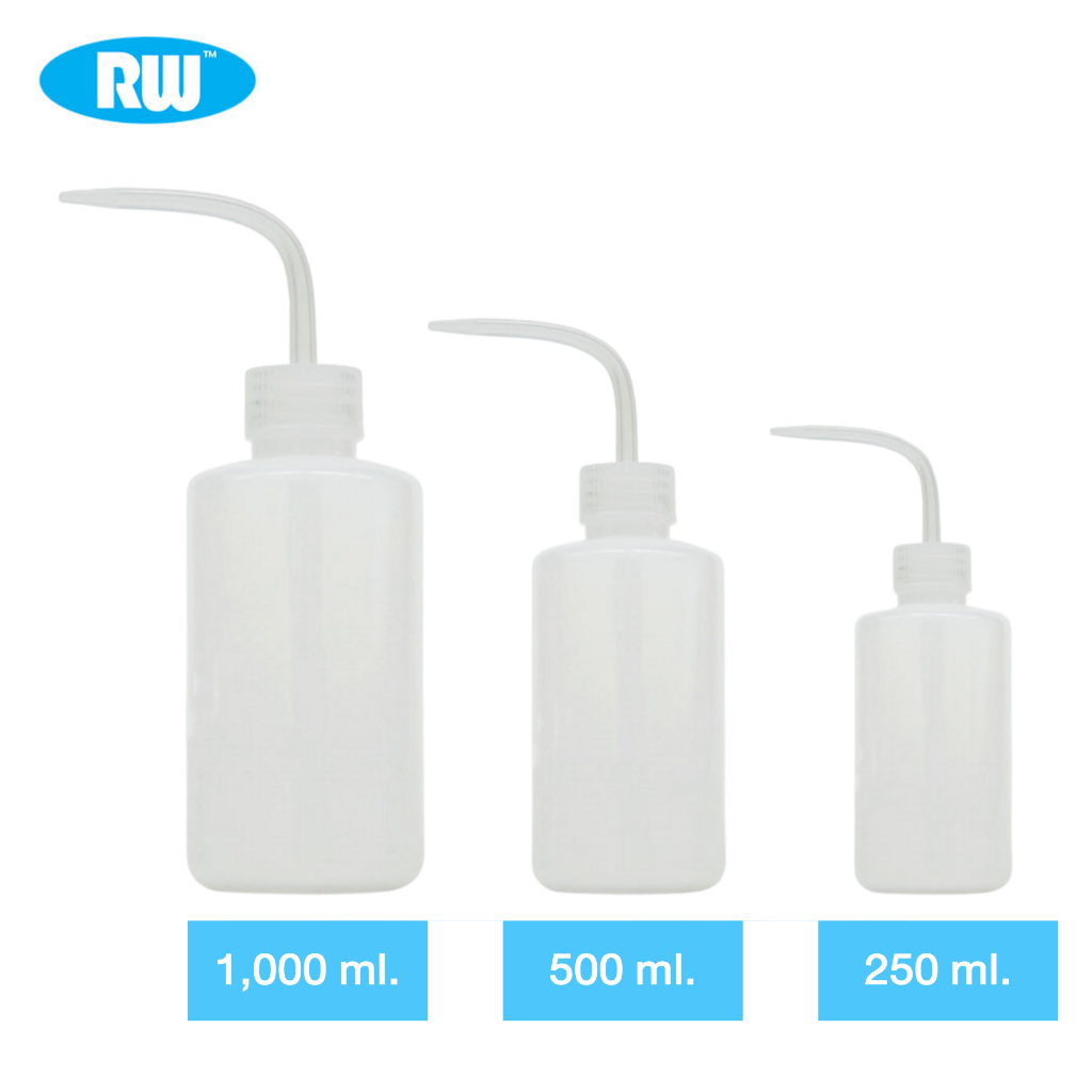 ขวดพลาสติก (LDPE) สำหรับใช้บีบหรือฉีดน้ำ/น้ำกลั่น บรรจุ 250 มล., 500 มล., 1,000 มล.