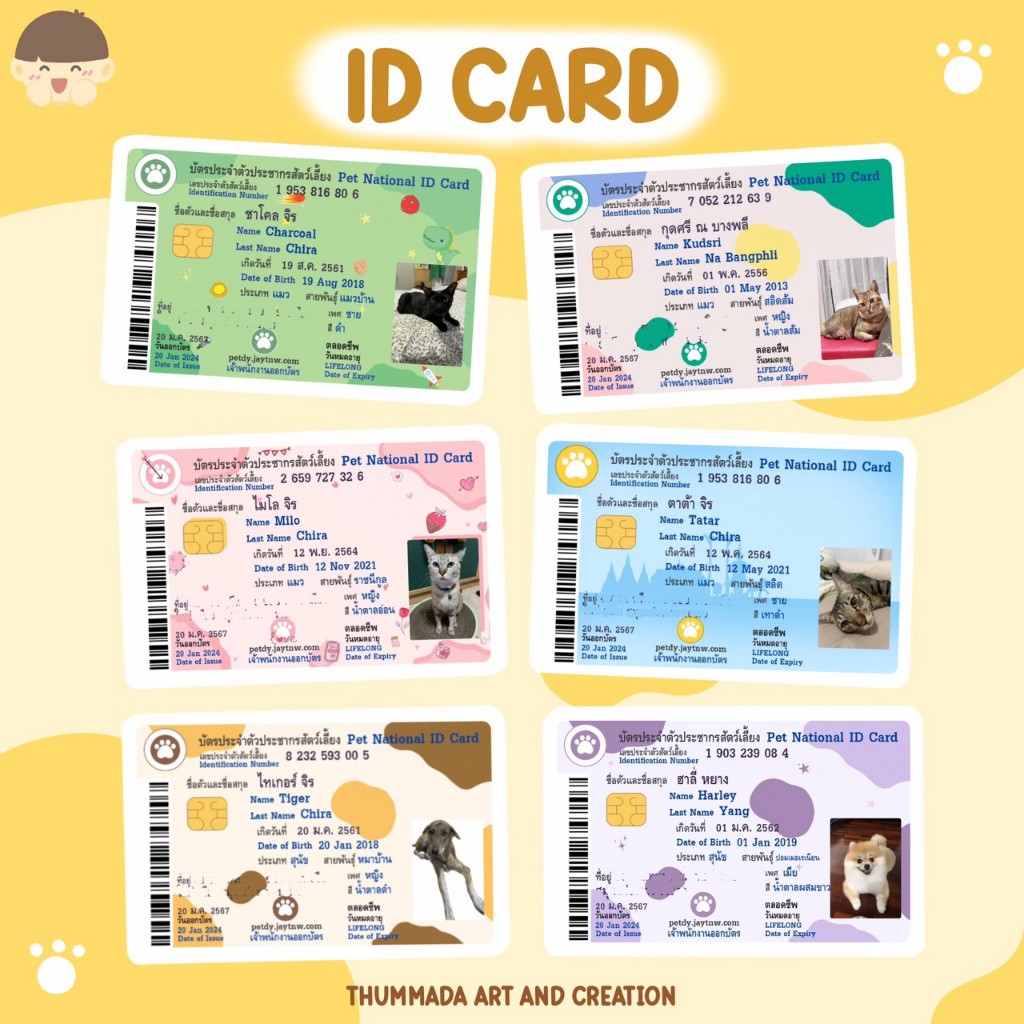 THUMMADA ART – บัตรประชากรสัตว์เลี้ยง