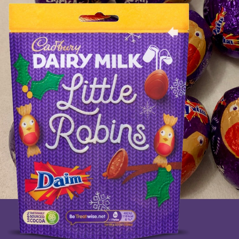 Cadbury Diary Milk Mini Eggs Chocolate Little Robins Daim  77g  BBF.21/04/25